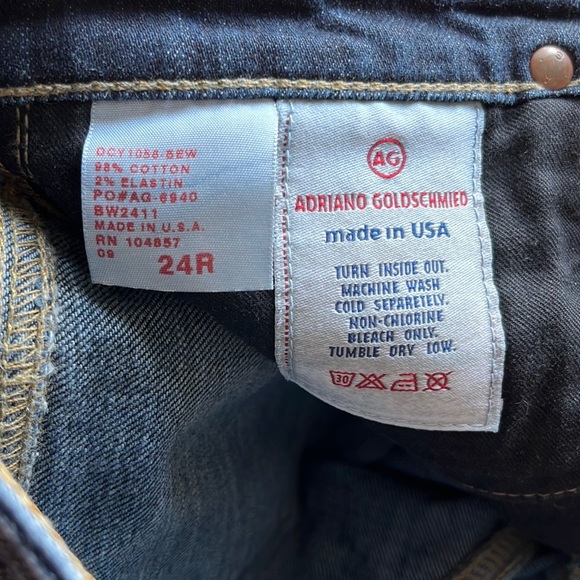 AG The Kiss Dark Blue Straight-Leg Denim Jean - Picture 6 of 7